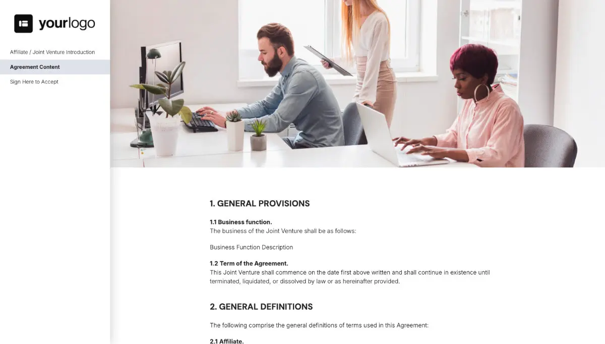 Joint Venture Agreement Template (US) Slide 3