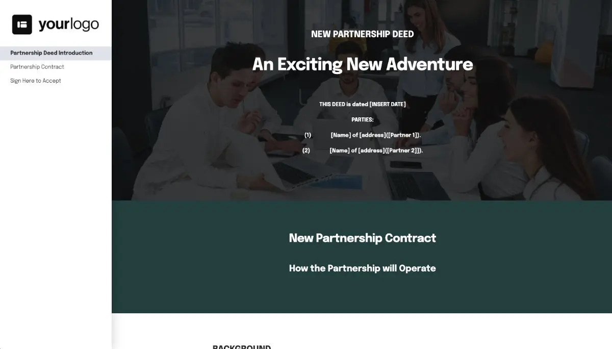 Partnership Contract Template (UK) - The legal basics