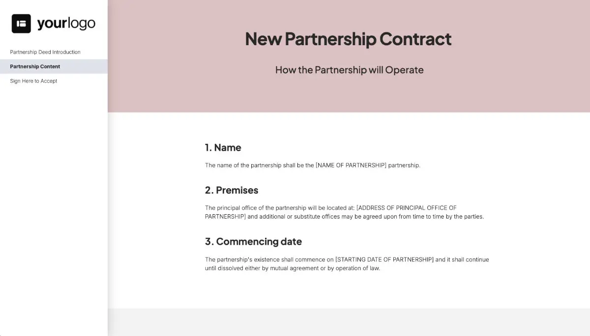 Partnership Contract Template (US) - The Contract