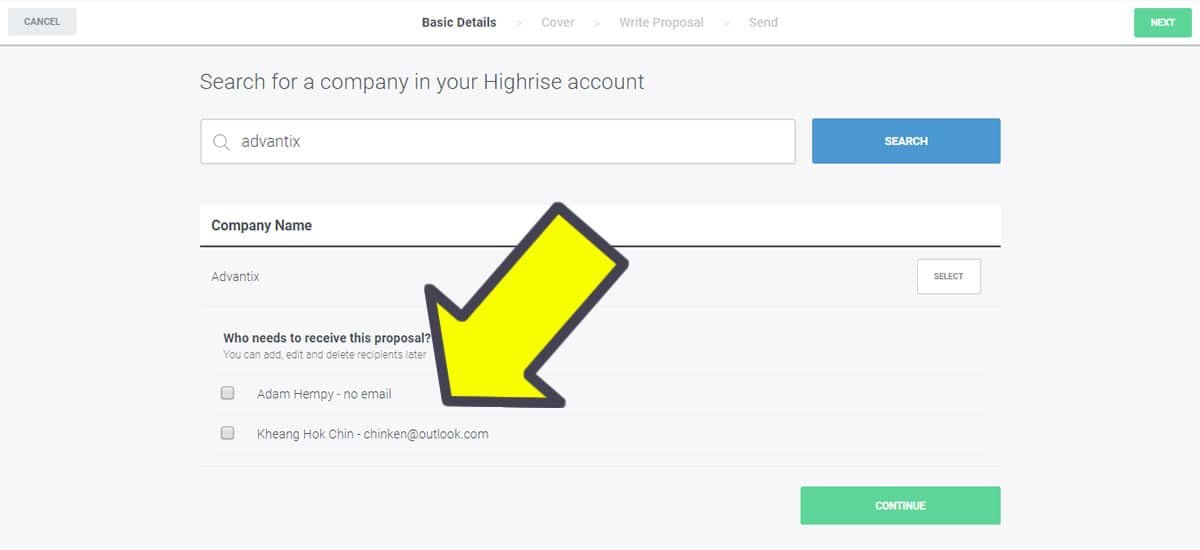Connect Highrise to Better Proposals - Step2