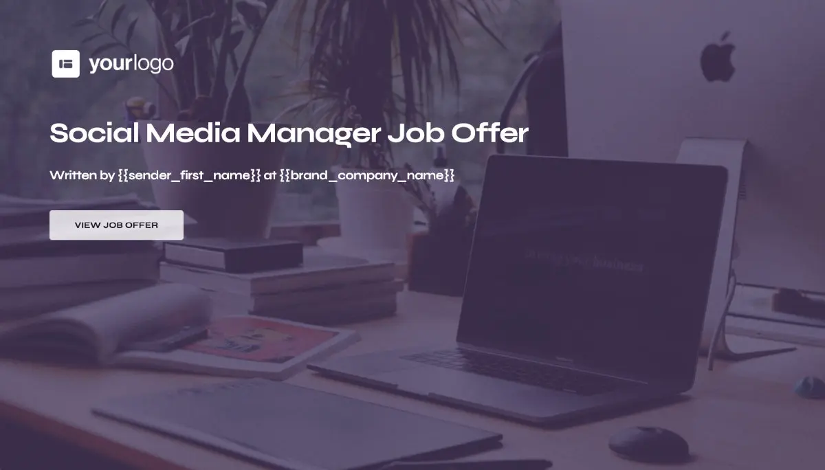 Social Media Manager Job Offer Template