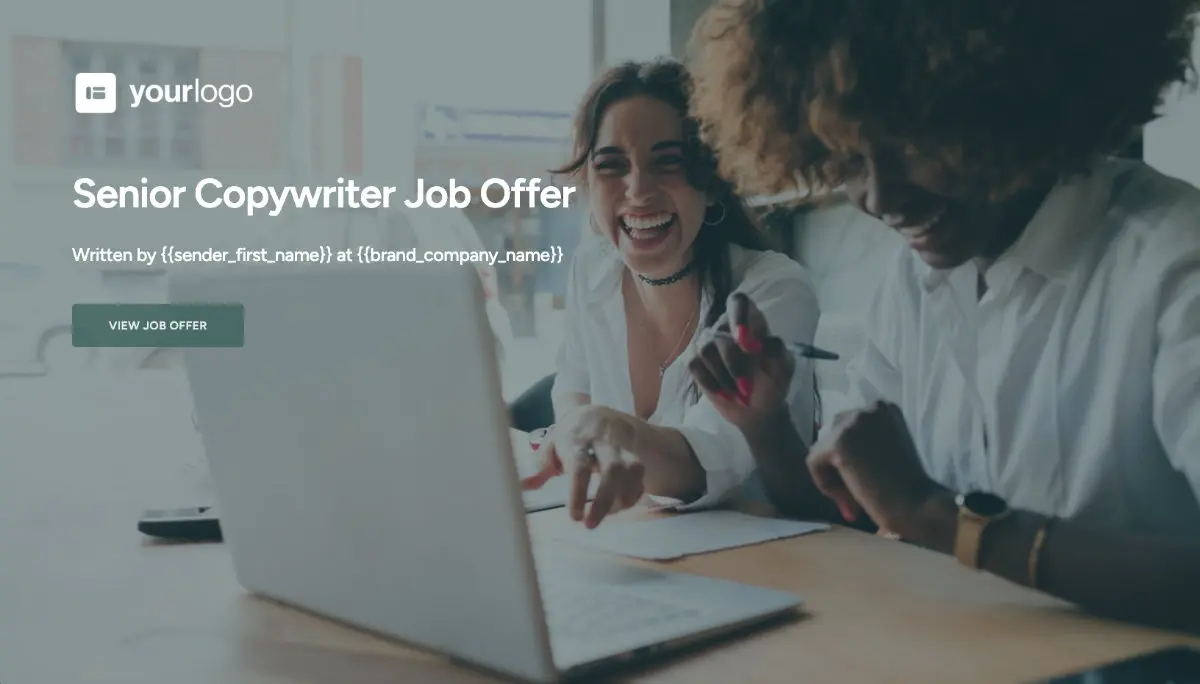 Senior Copywriter Job Offer Template