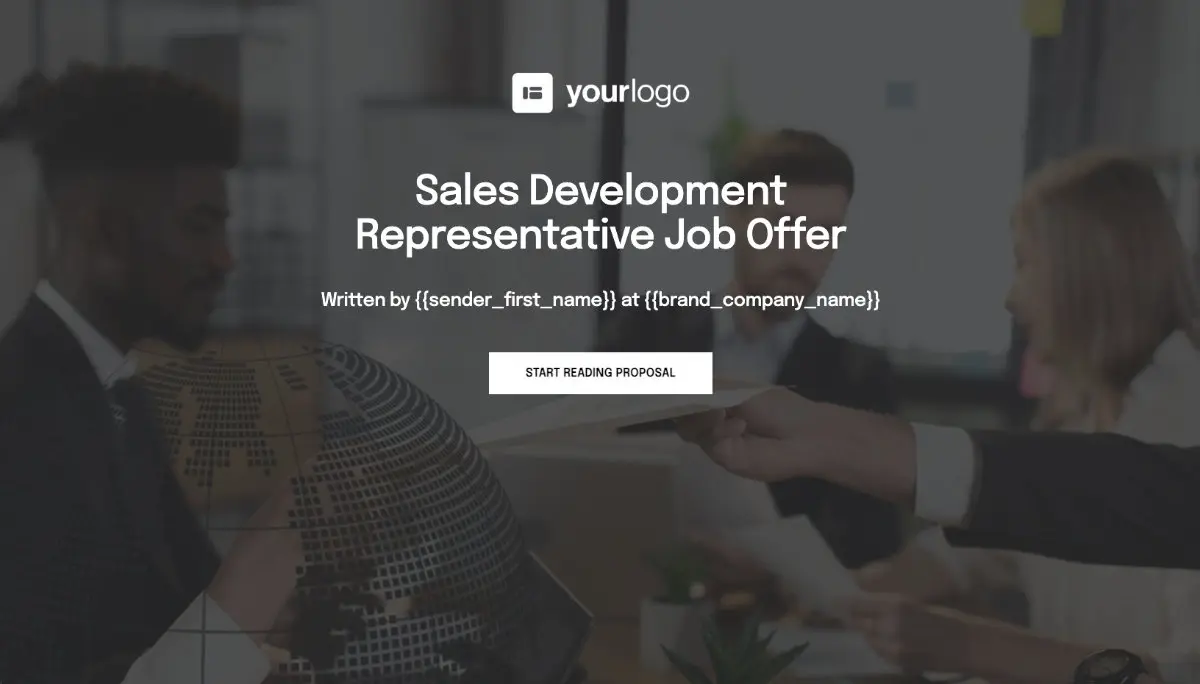 Sales Development Representative Job Offer Template