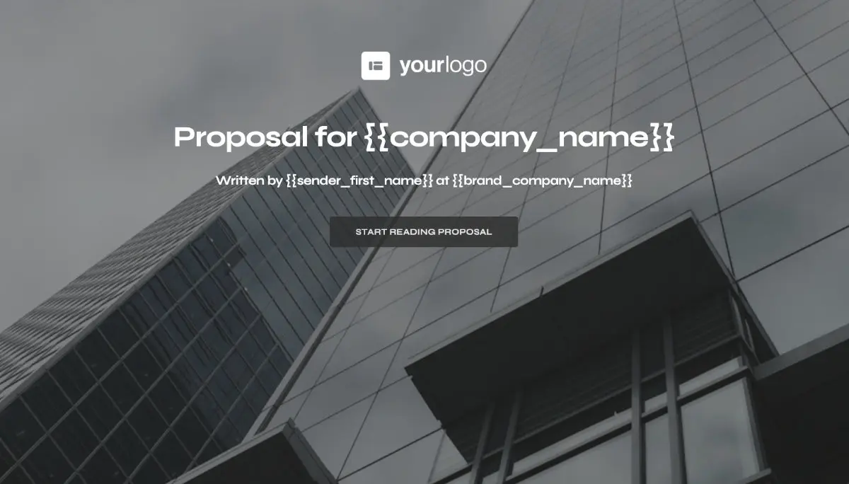 General Product Proposal Template - Dark Gray