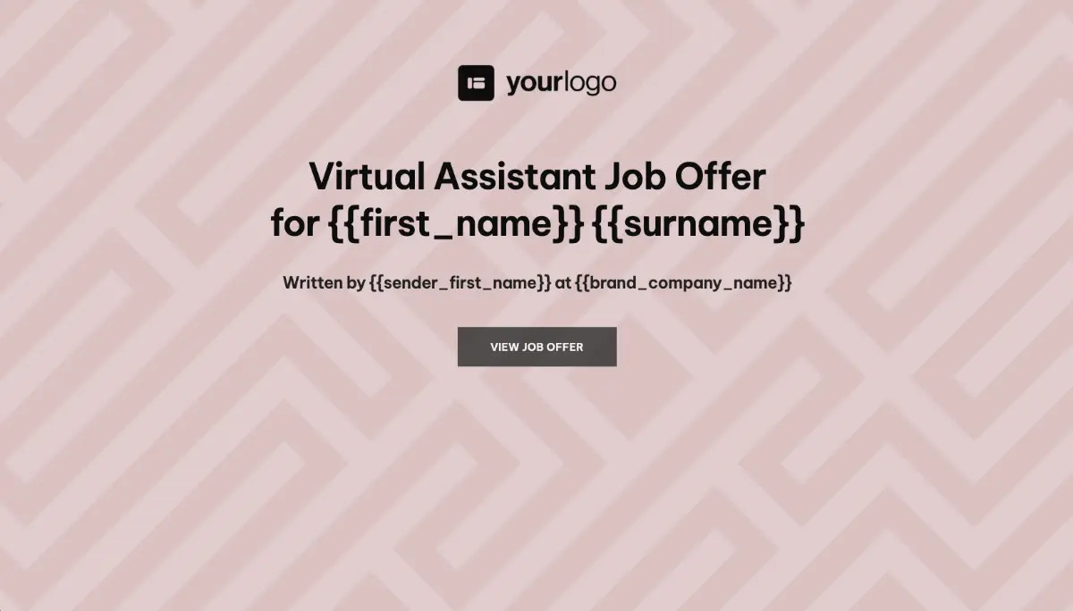 Virtual Assistant Job Offer Template