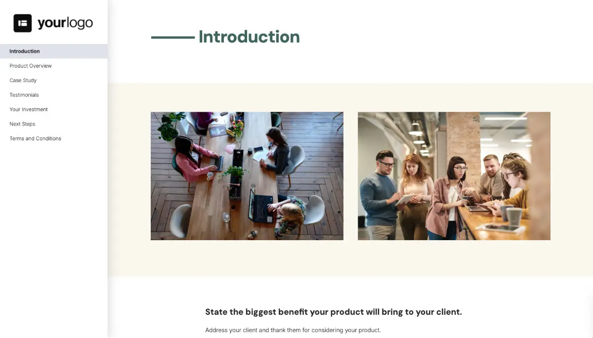 General Product Proposal Template - White Green - Introduction