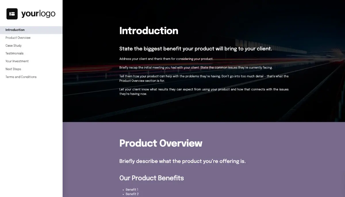 General Product Proposal Template - Deep Purple - Introduction