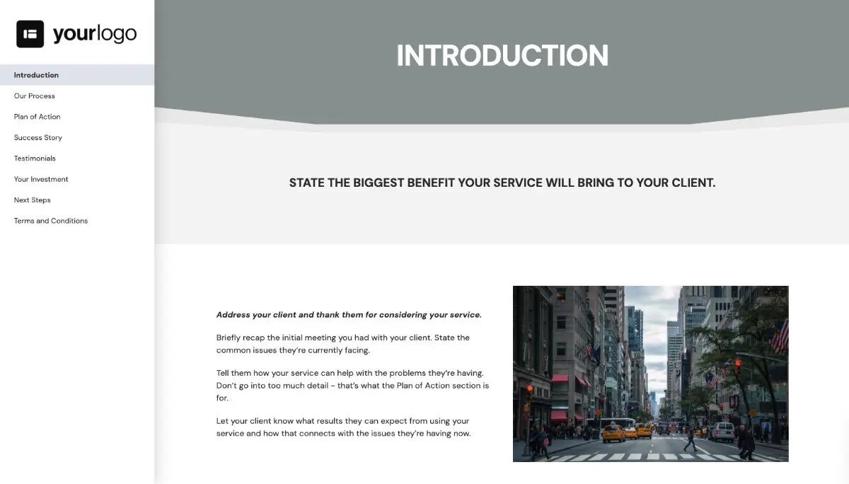 General Service Proposal Template - Gray Slide 2