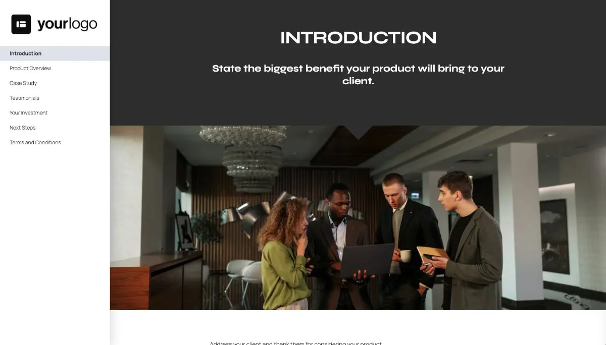 General Product Proposal Template - Dark Gray - Introduction