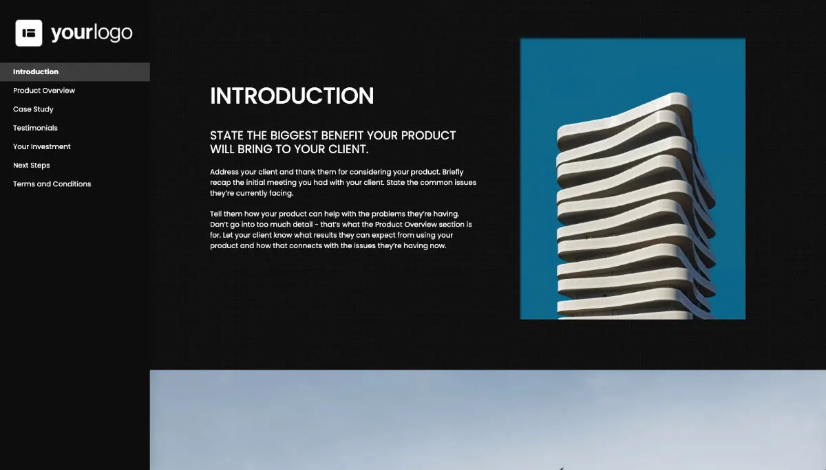 General Product Proposal Template - Black Slide 2