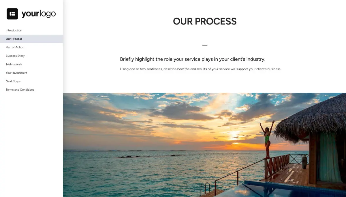 General Service Proposal Template - Light Blue - A dedicated section for your process