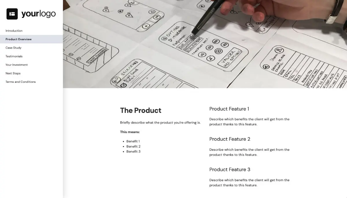 General Product Proposal Template - Black Pink Slide 3