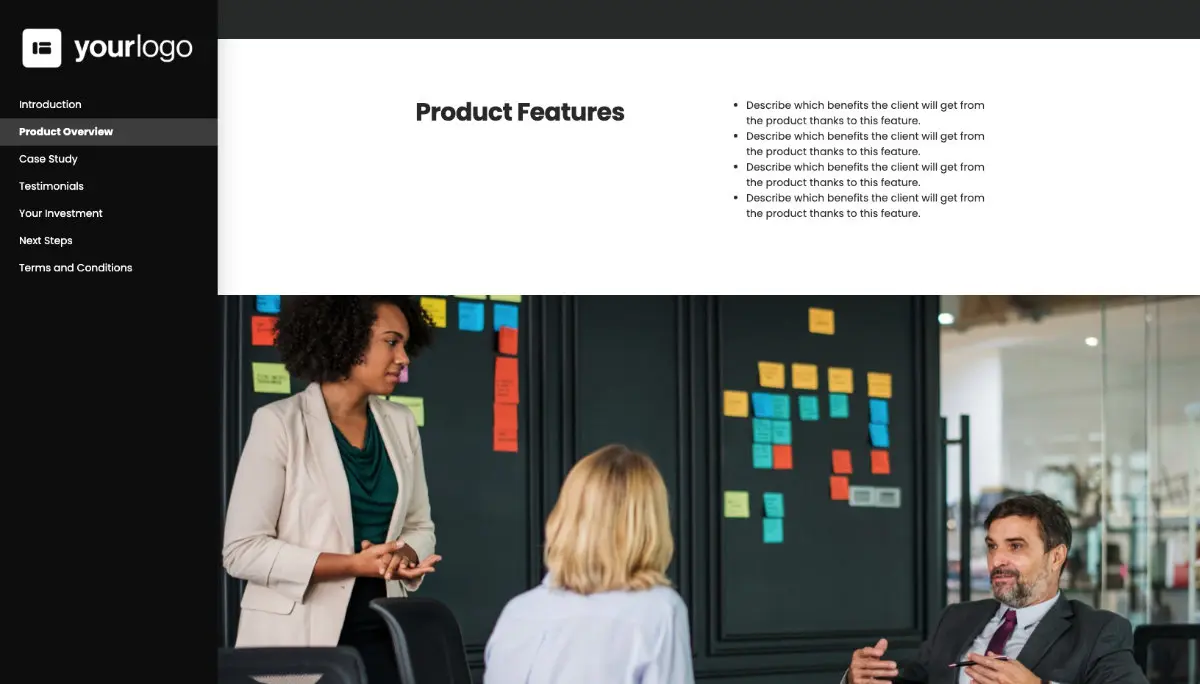 General Product Proposal Template - Deep Gray - Product overview