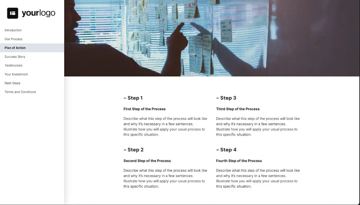 General Service Proposal Template - Dark Blue - Presenting your plan of action