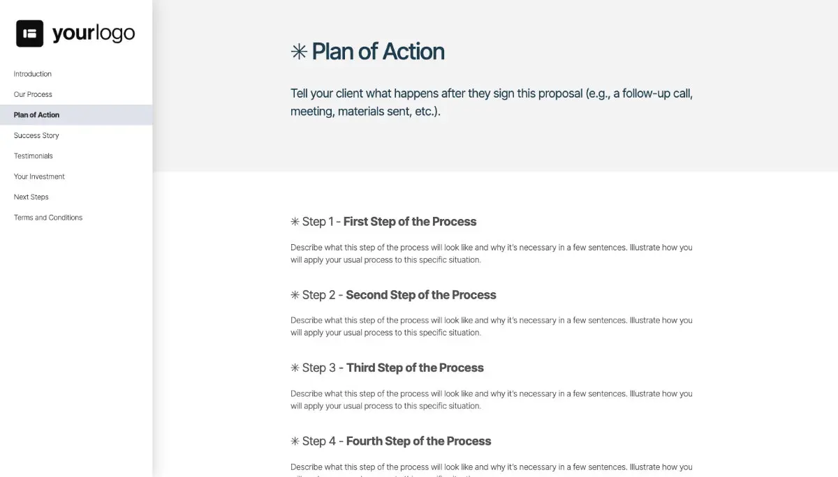 General Service Proposal Template - Deep Blue - Presenting your plan of action