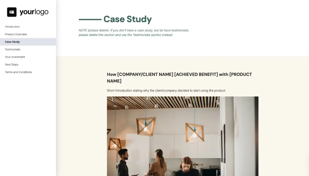 General Product Proposal Template - White Green - A case study