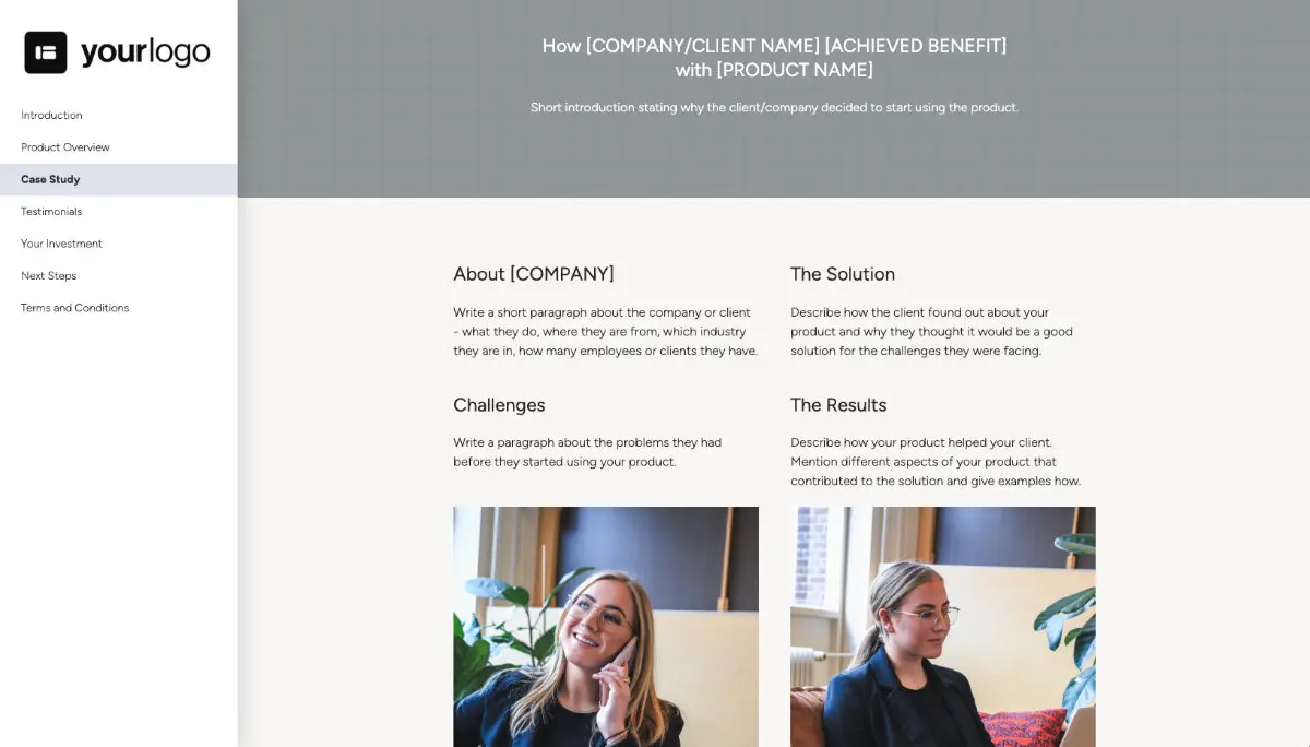 General Product Proposal Template - Dark Green Slide 4