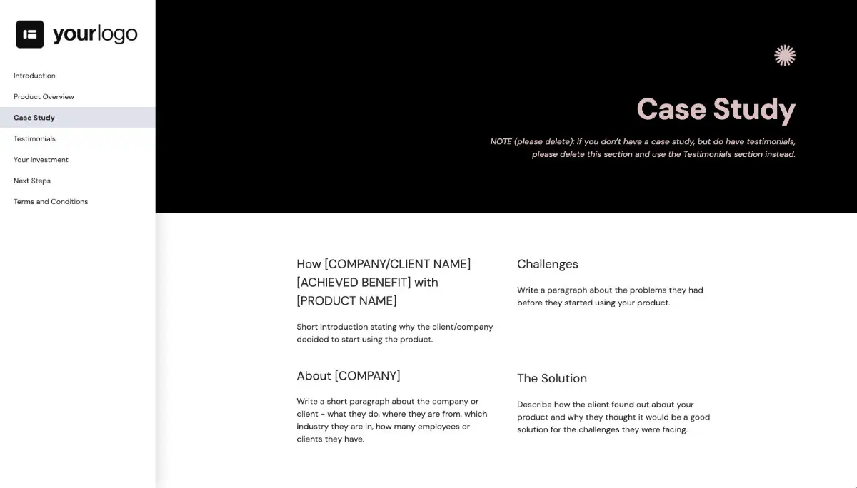 General Product Proposal Template - Black Pink Slide 4