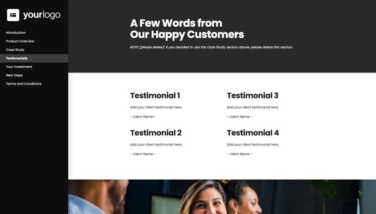 General Product Proposal Template - Deep Gray Slide 5