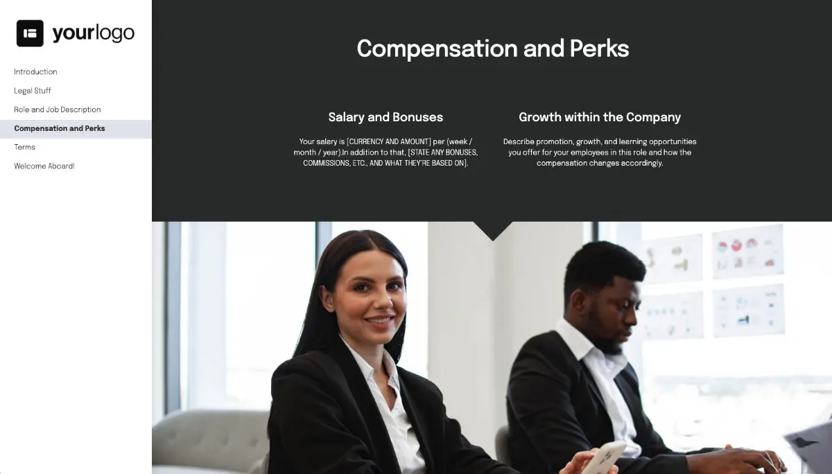 Sales Development Representative Job Offer Template - Compensation and Perks