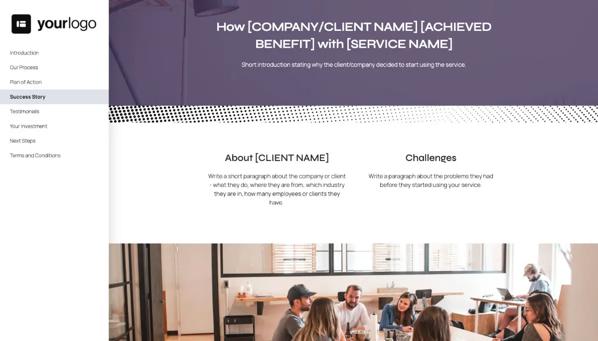 General Service Proposal Template - Dark Purple - Social proof