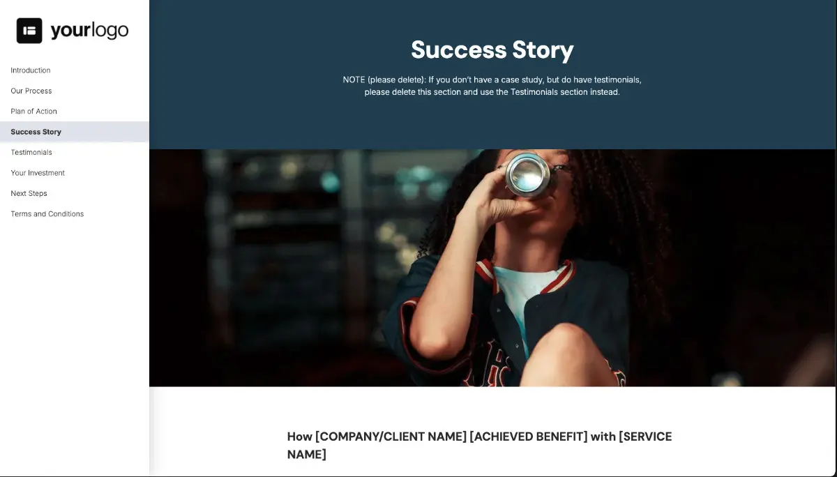 General Service Proposal Template - Dark Blue Slide 5