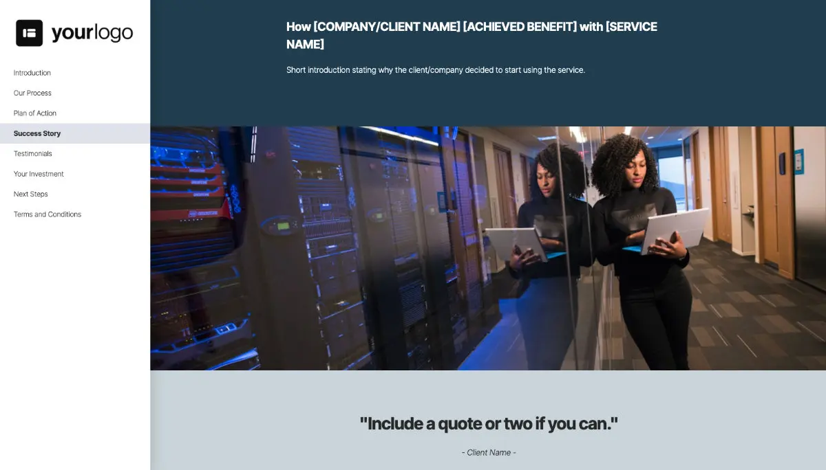 General Service Proposal Template - Very Dark Blue - Social proof