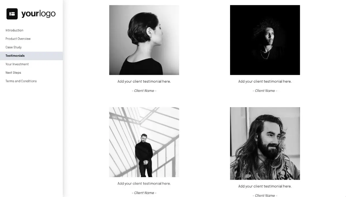 General Product Proposal Template - Black and White Slide 5