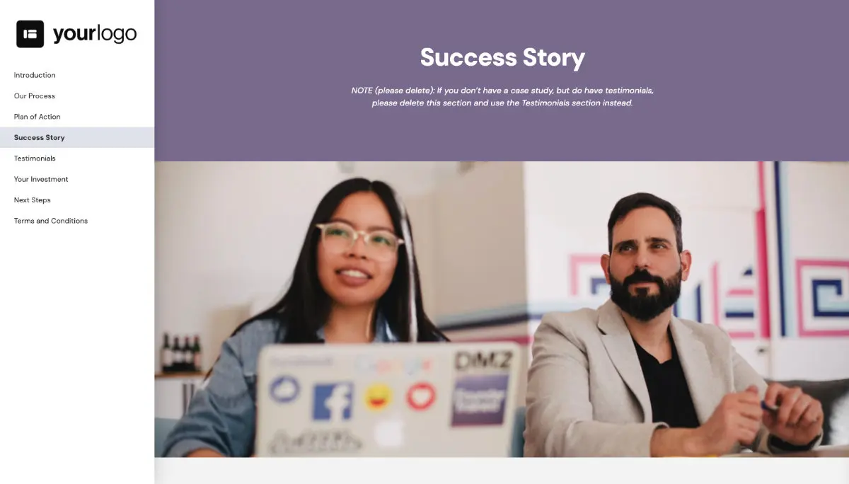 General Service Proposal Template - Medium Purple - Social proof