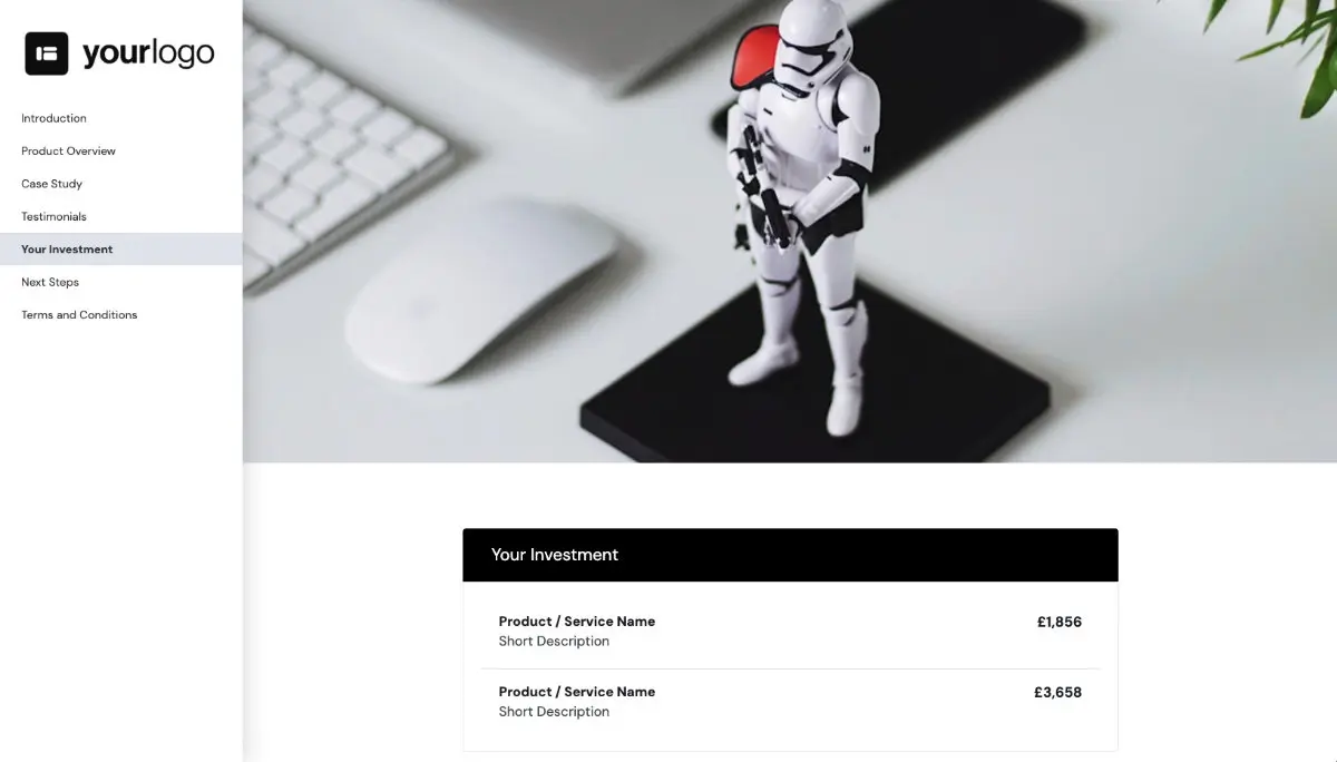 General Product Proposal Template - Black Pink - Pricing