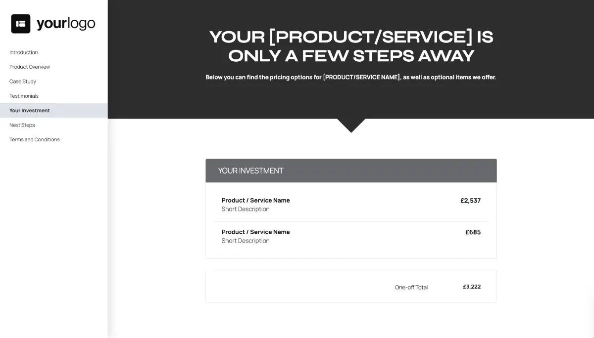 General Product Proposal Template - Dark Gray Slide 6