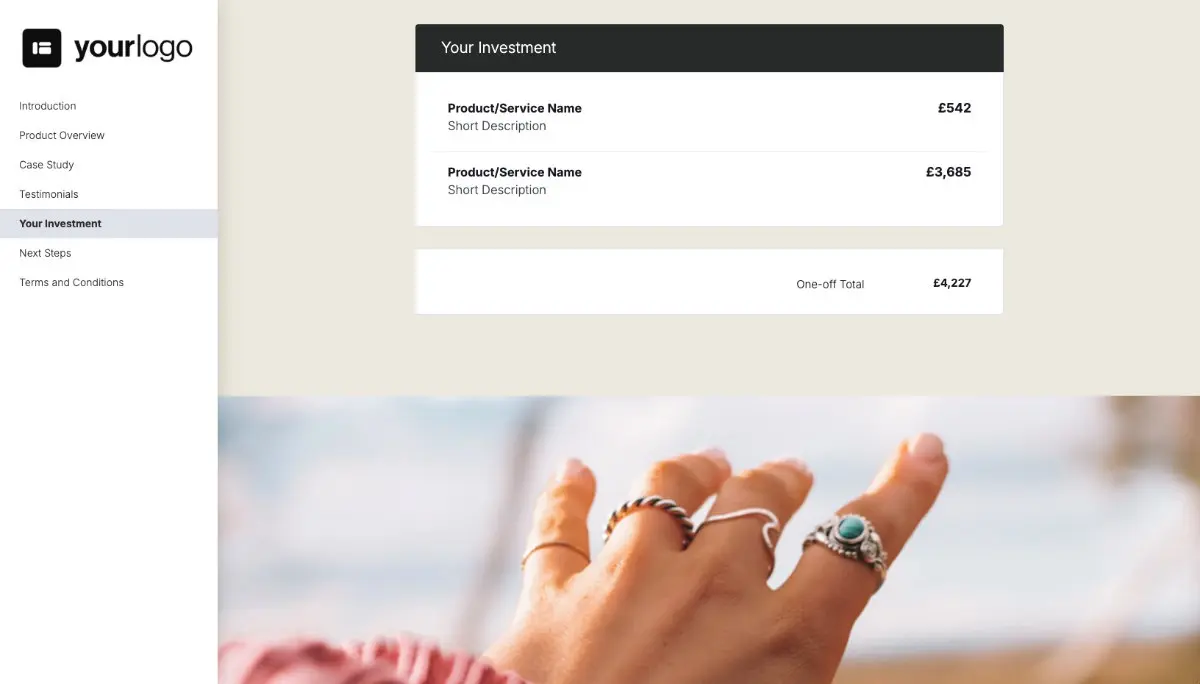 General Product Proposal Template - Cream - Pricing