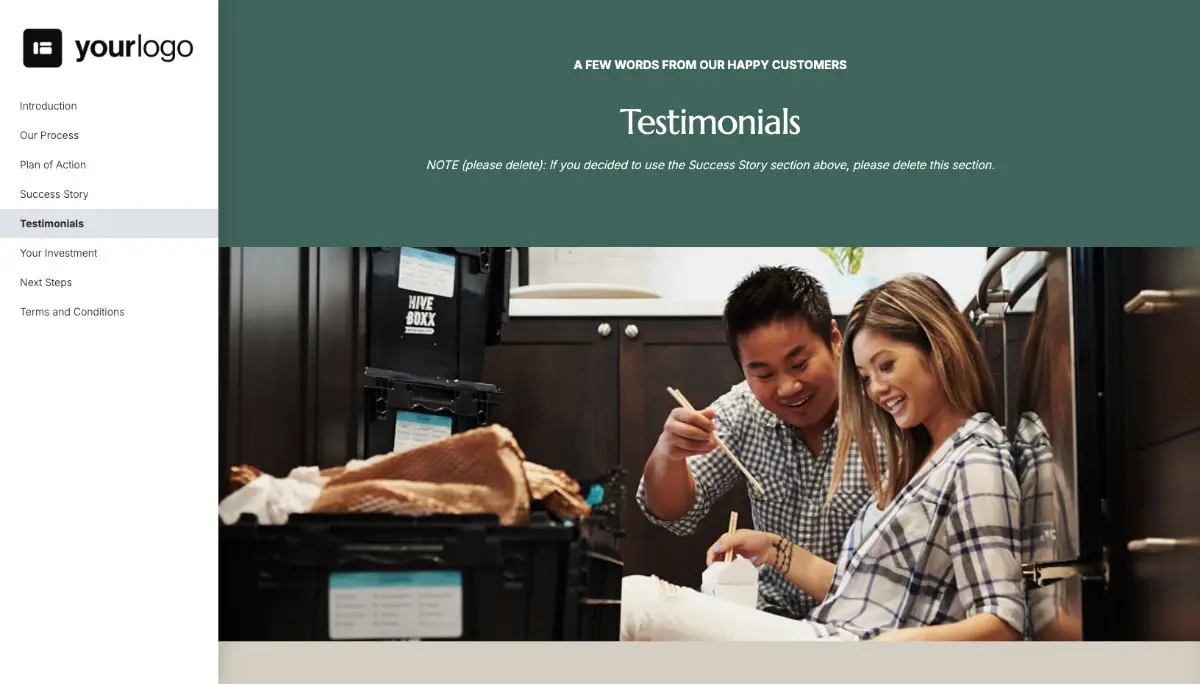 General Service Proposal Template - Green Brown Slide 6