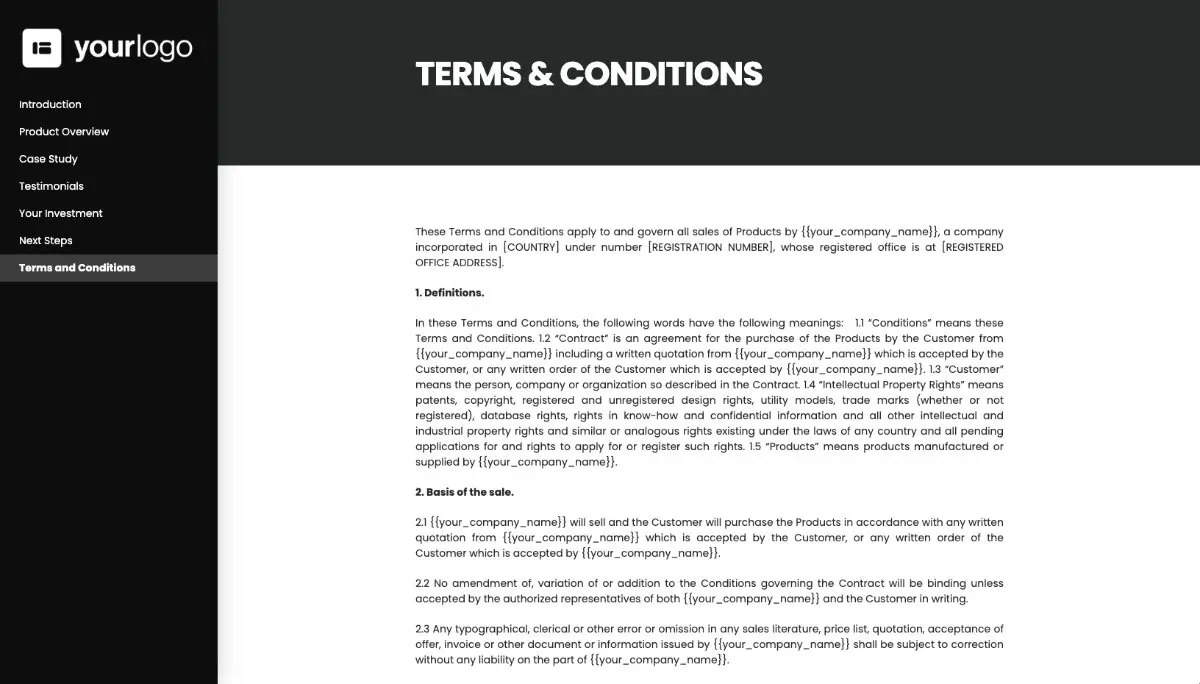 General Product Proposal Template - Deep Gray Slide 8