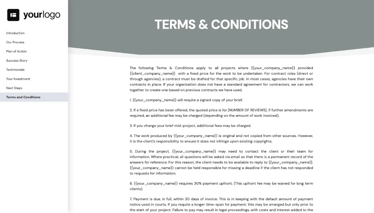 General Service Proposal Template - Gray - Terms and conditions
