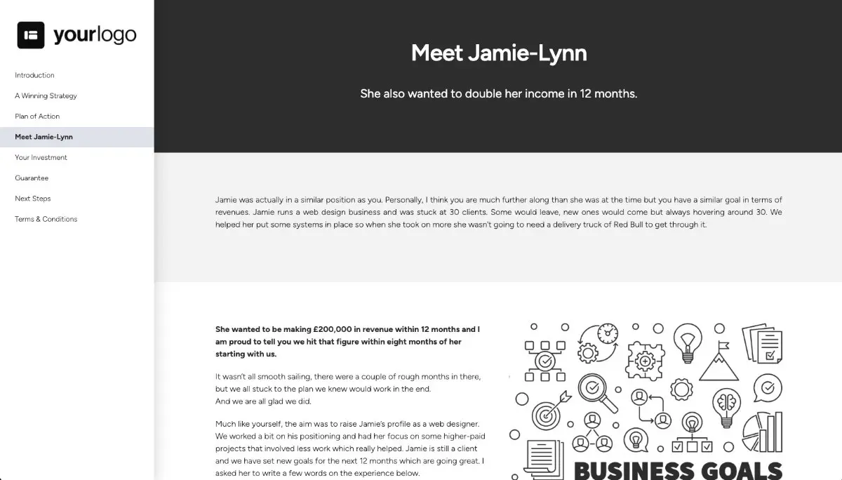 Business Coaching Proposal Template - Case study example