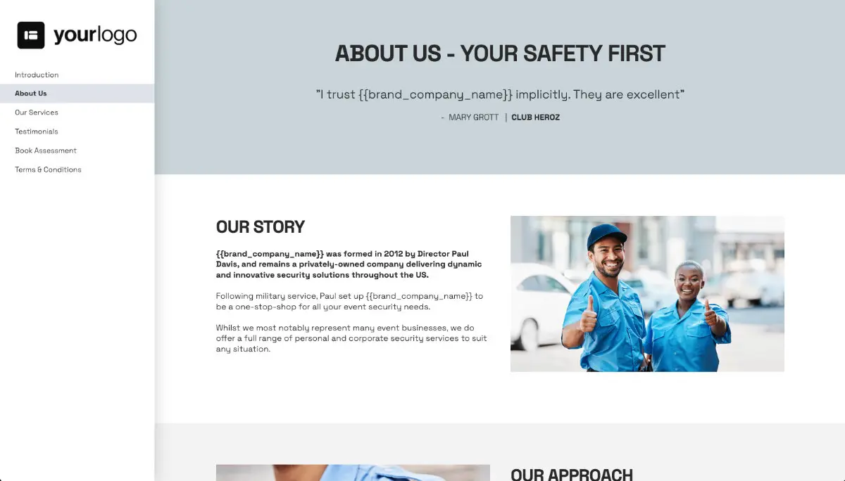 Security Proposal Template - Process and timescales