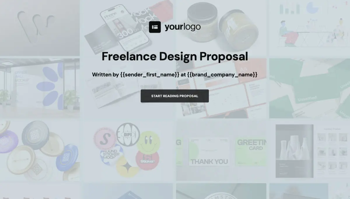 Freelance Design Proposal Template - Visually stunning cover