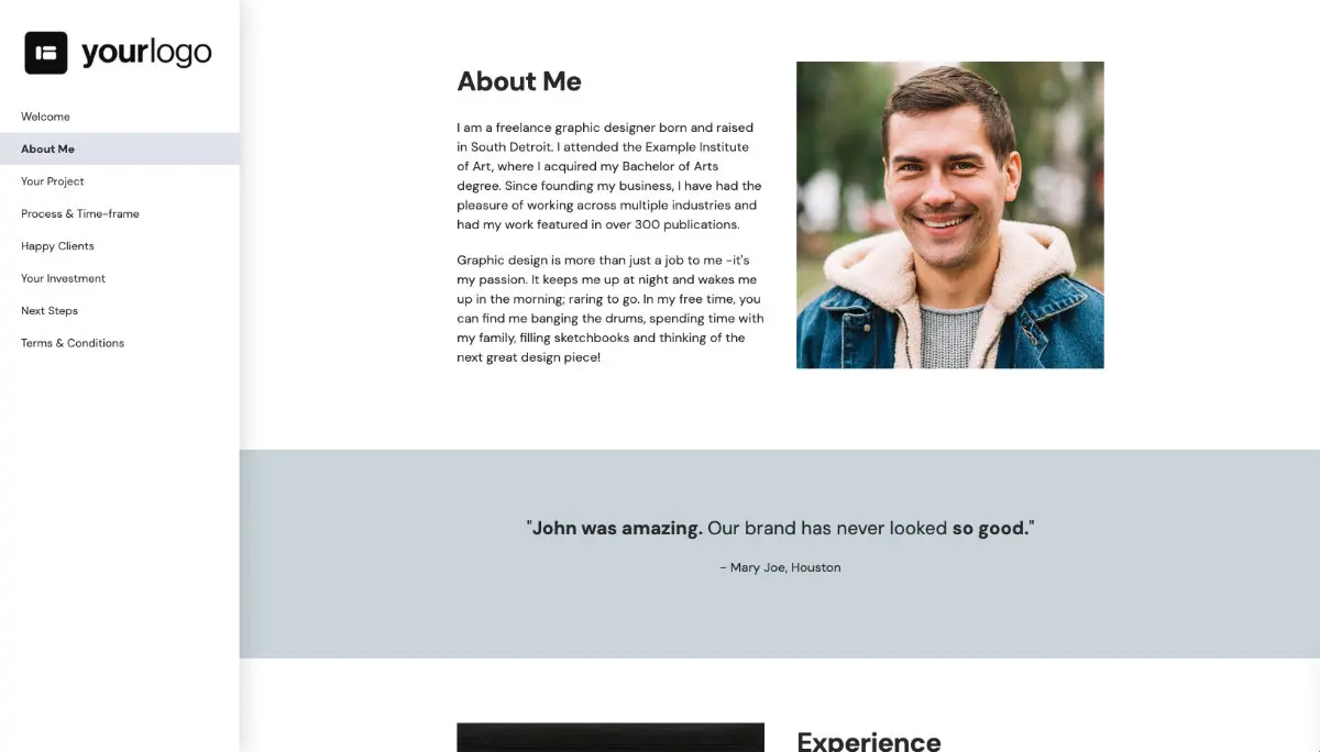 Freelance Design Proposal Template Slide 3