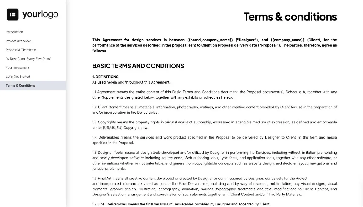 Rebrand Proposal Template - Pre-written contract