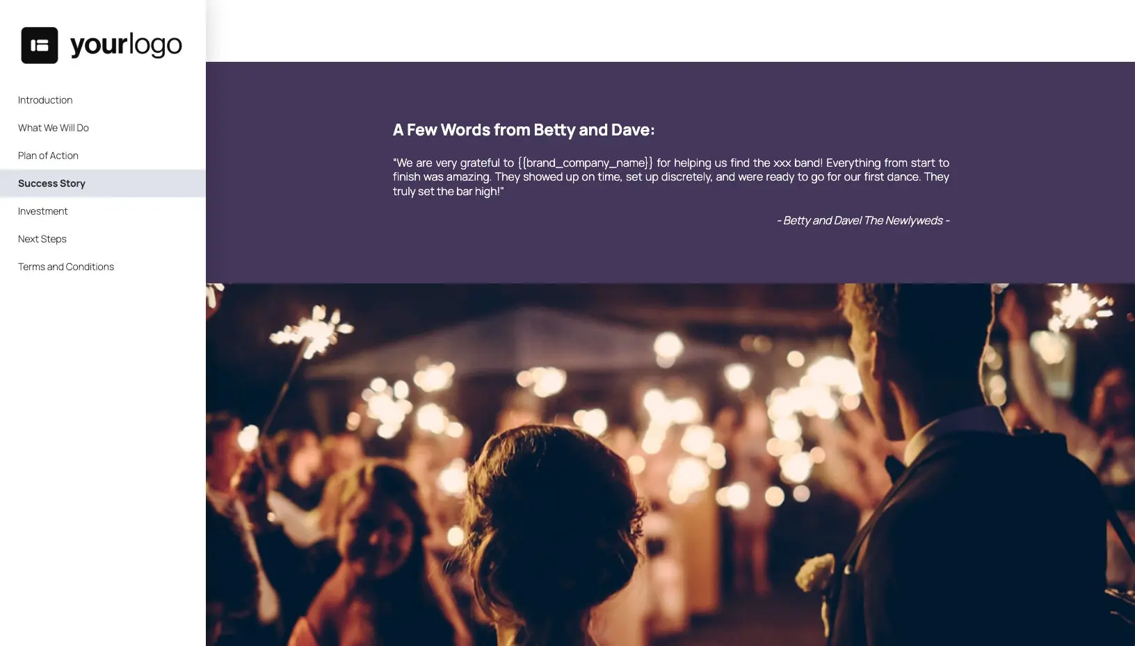 Entertainment Proposal Template - Case study example