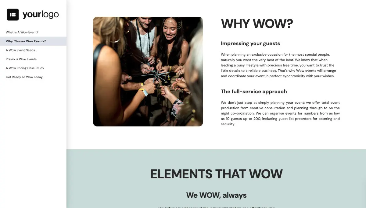 Event Planning Proposal Template - Pre-written services section