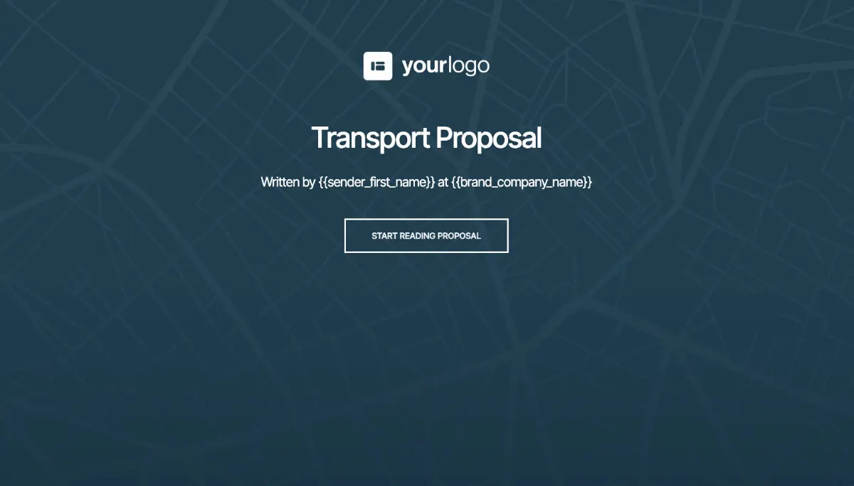 Transportation Proposal Template - Visually attractive cover