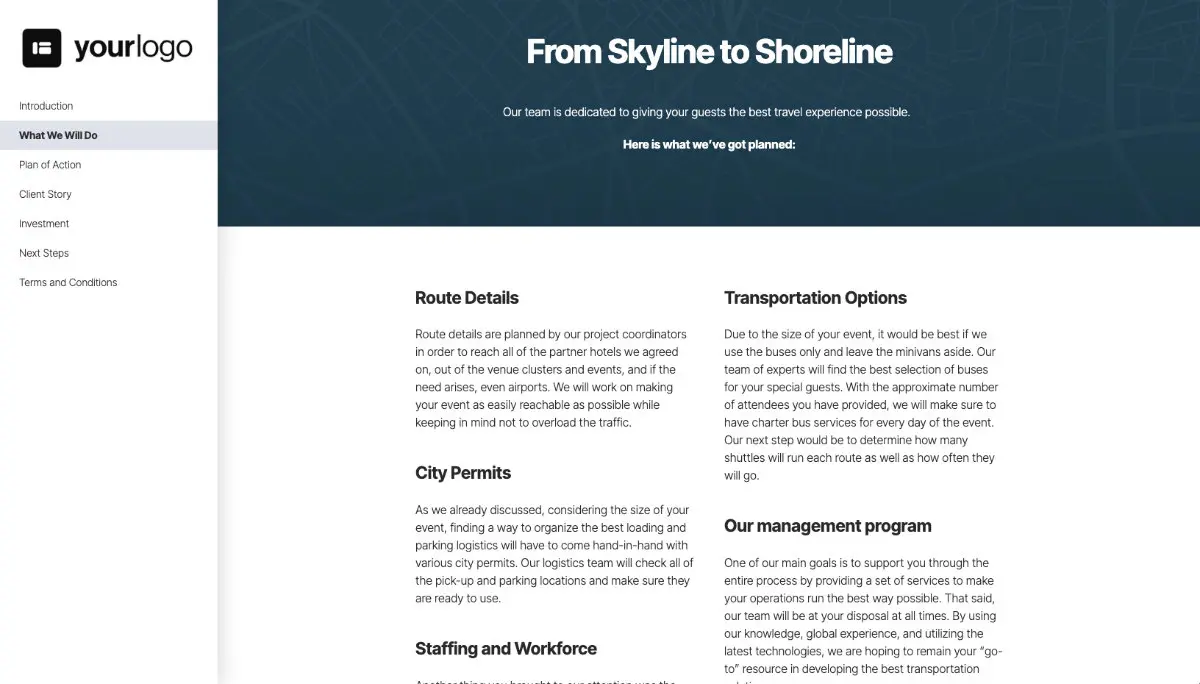 Transportation Proposal Template Slide 3