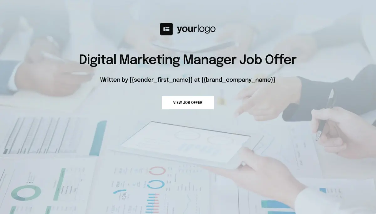 Digital Marketing Manager Job Offer Template