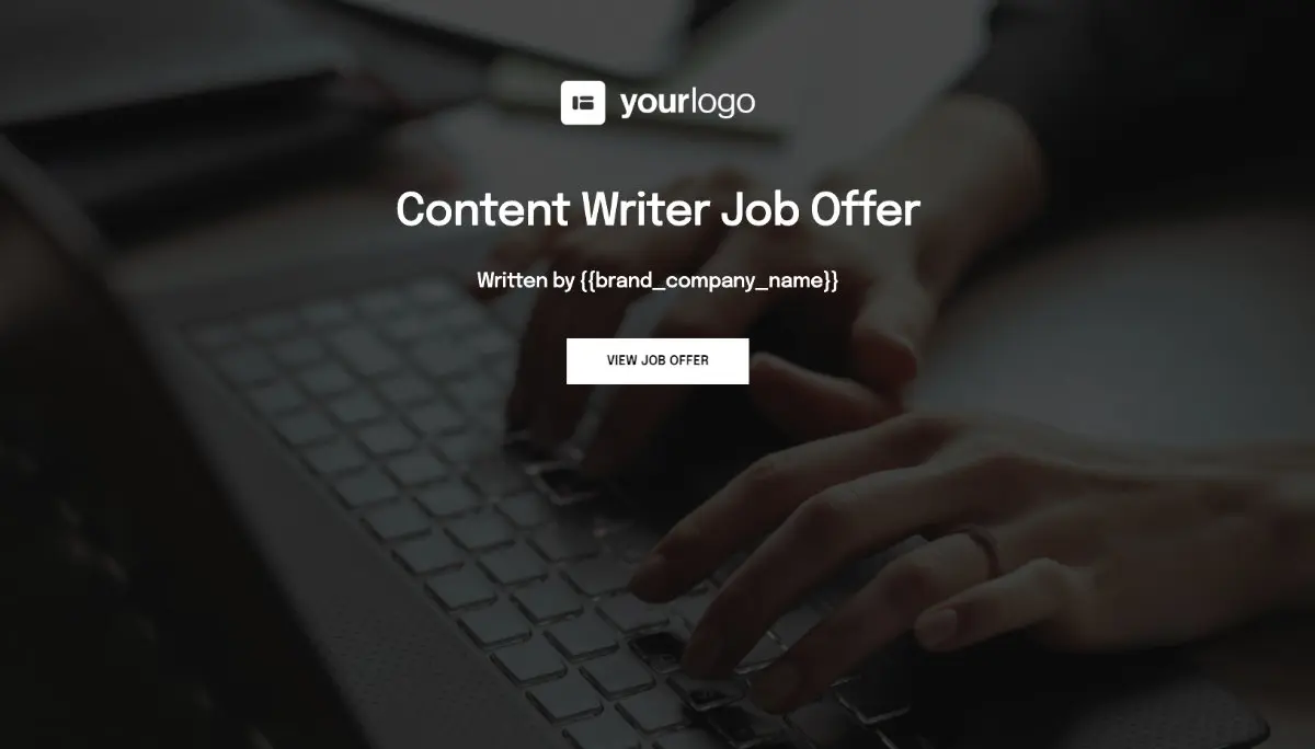 Content Writer Job Offer Template
