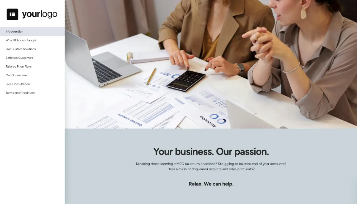 Accounting Proposal Template - Pre-written services section 