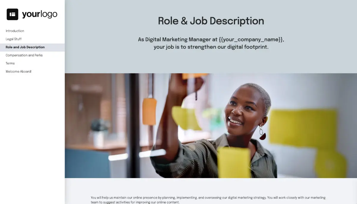 Digital Marketing Manager Job Offer Template - Pre-Written Role and Job Description