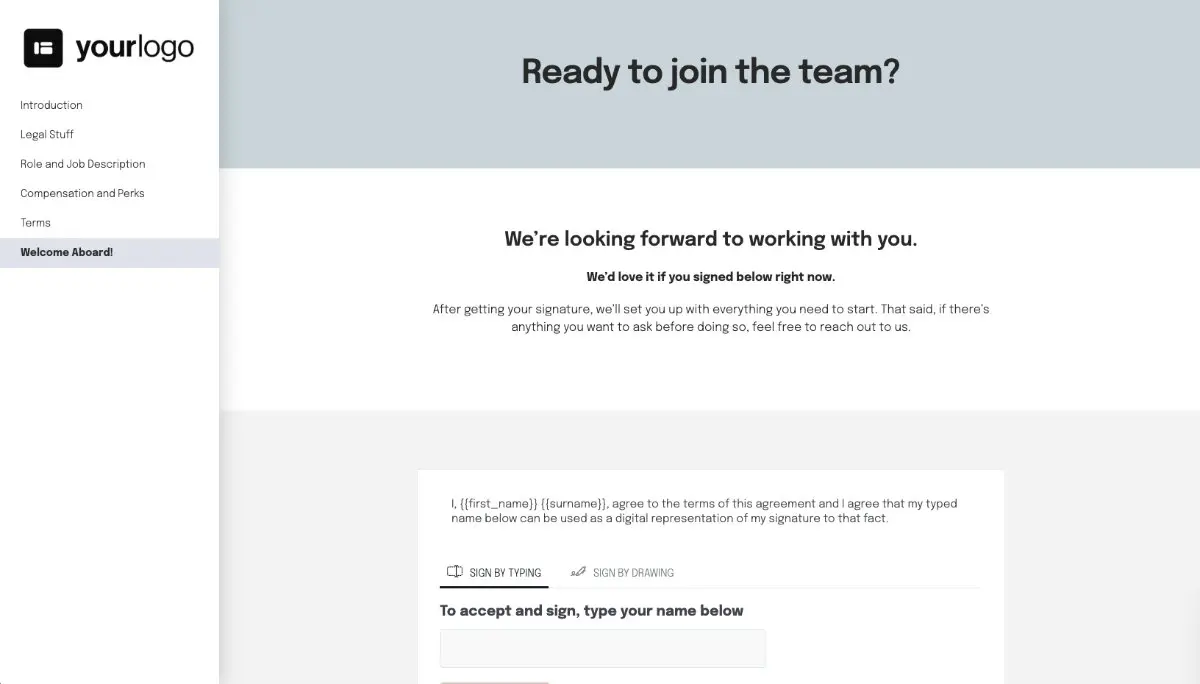 SEO Specialist Job Offer Template - Digital Signature