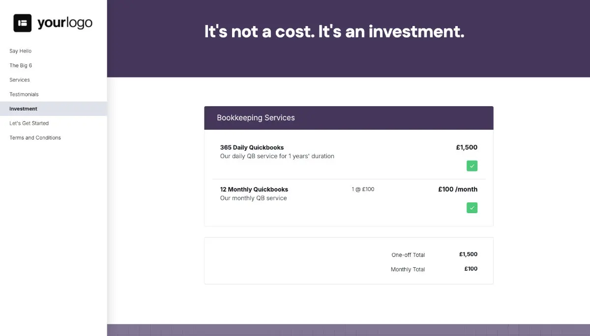 Bookkeeping Proposal Template Slide 6
